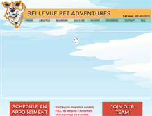 Tablet Screenshot of bellevuepetadventures.com